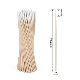 G2PLUS 500PCS Cotton Swabs, Wood Disposable Micro Applicators Brush for Makeup and Personal Care Cosmetic Brush, Micro Swabs for Eyelash Extensions, Nails, Eyeliner (Head Diameter: 1cm)