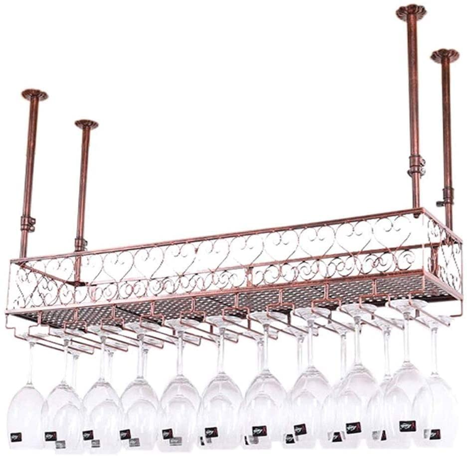 Casier à vin suspendu au plafond pour créer une ambiance bar à la maison