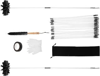 Chimney Cleaning Brush Kit with 5/16-18 Rods for Fireplace