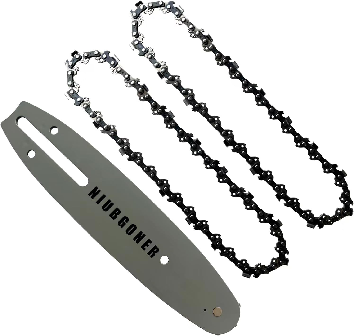 10 inch Chainsaw Guide Bar and Chain Combo,Replacement Accessories For RYOBI P546,P2520,For EGO MPS1001,PSA1000,For Makita,For Milwaukee M18 Pole Saw,3/8"LP, 043",40DL(2 Chains+ 1 Bar)