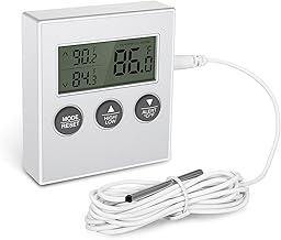 ORIA Refrigerator Thermometer, Digital Freezer Thermometer, Fridge Thermometer with High Low Temperature Alarm, for Kitchen, Home, Restaurants