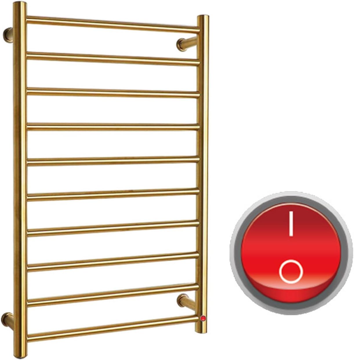 Electric Towel Warmer Racks Stainless Steel,Towel Warmers for Bathroom Wall Mounted,Radiator Heated Towel Rack Bathroom Accessories with Thermostatic,Gold b,Plug in Right