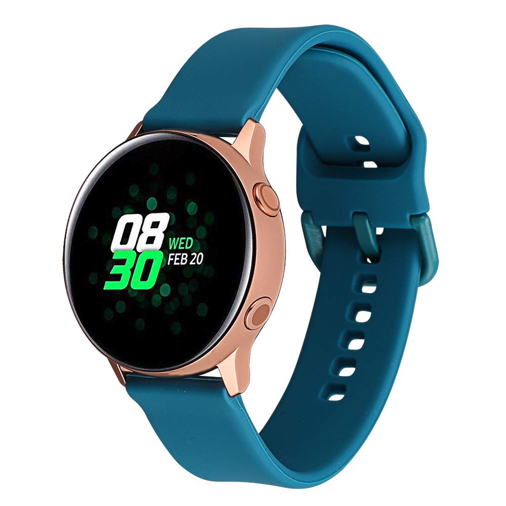 Klaas 20mm Width Silicon Band Compatible with Samsung Galaxy Watch 40mm 42mm/Gear Sport S2/Amazfit Bip/Huawei Smart Watch Quick Release Strap Wristbands for Ticwatch 2/S/E (Lake Blue, Size L)
