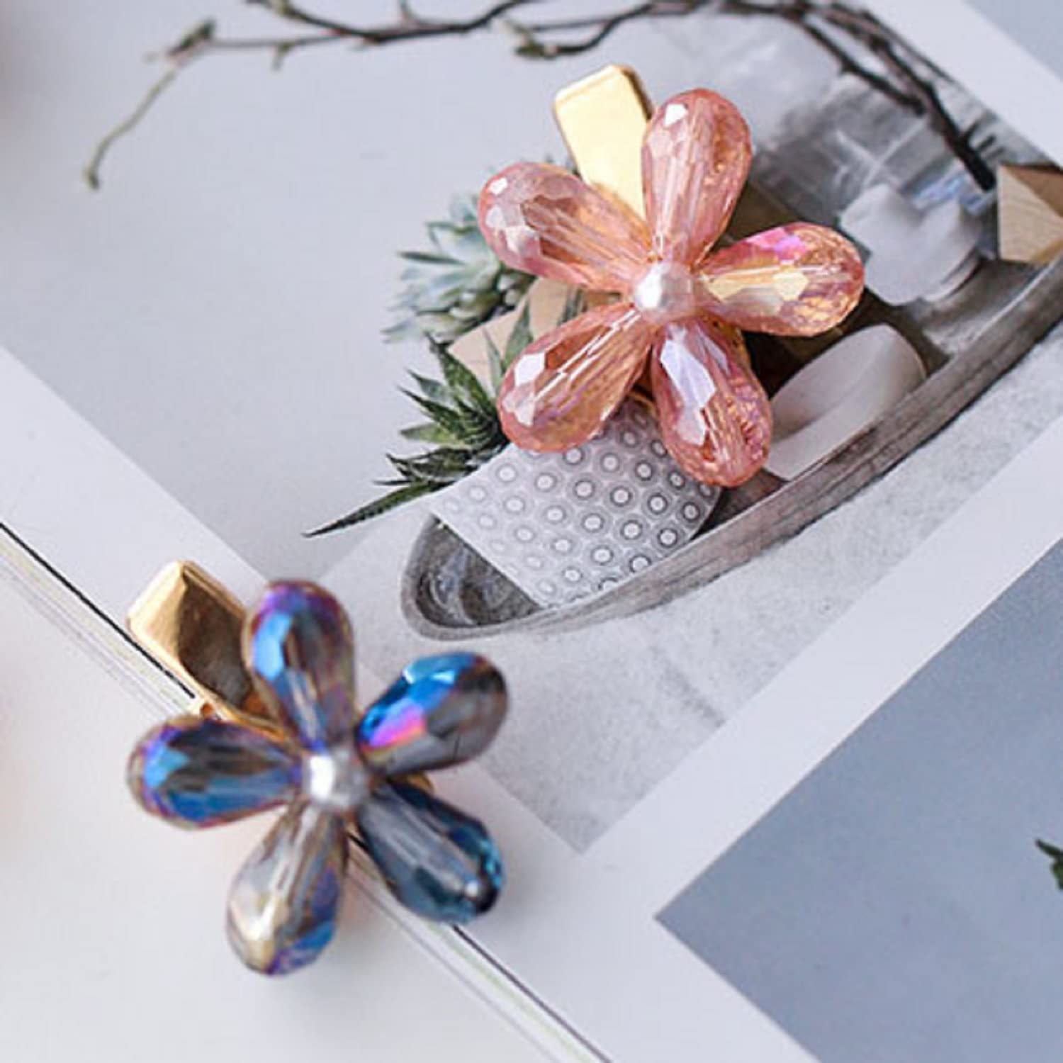 Gemstone hairclips hair accessories 12 pcs Sparkling Crystal Stone Braided Hair Clips Set - 12PCS  main image 4