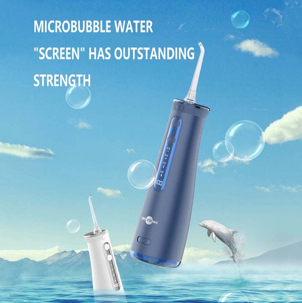 TJH Idropulsore Irrigatore Orale Dentale Cordless Professionale - IPX7 Portatile e Ricaricabile Idropulsore Impermeabile per la Pulizia dei Denti, Serbatoio da 260 ml Casa e Viaggio