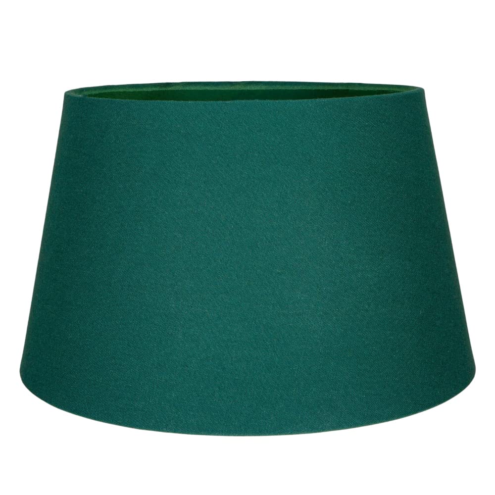 Traditional 30cm Forest Green Linen Fabric Drum Table/Pendant Shade 60w Maxim...