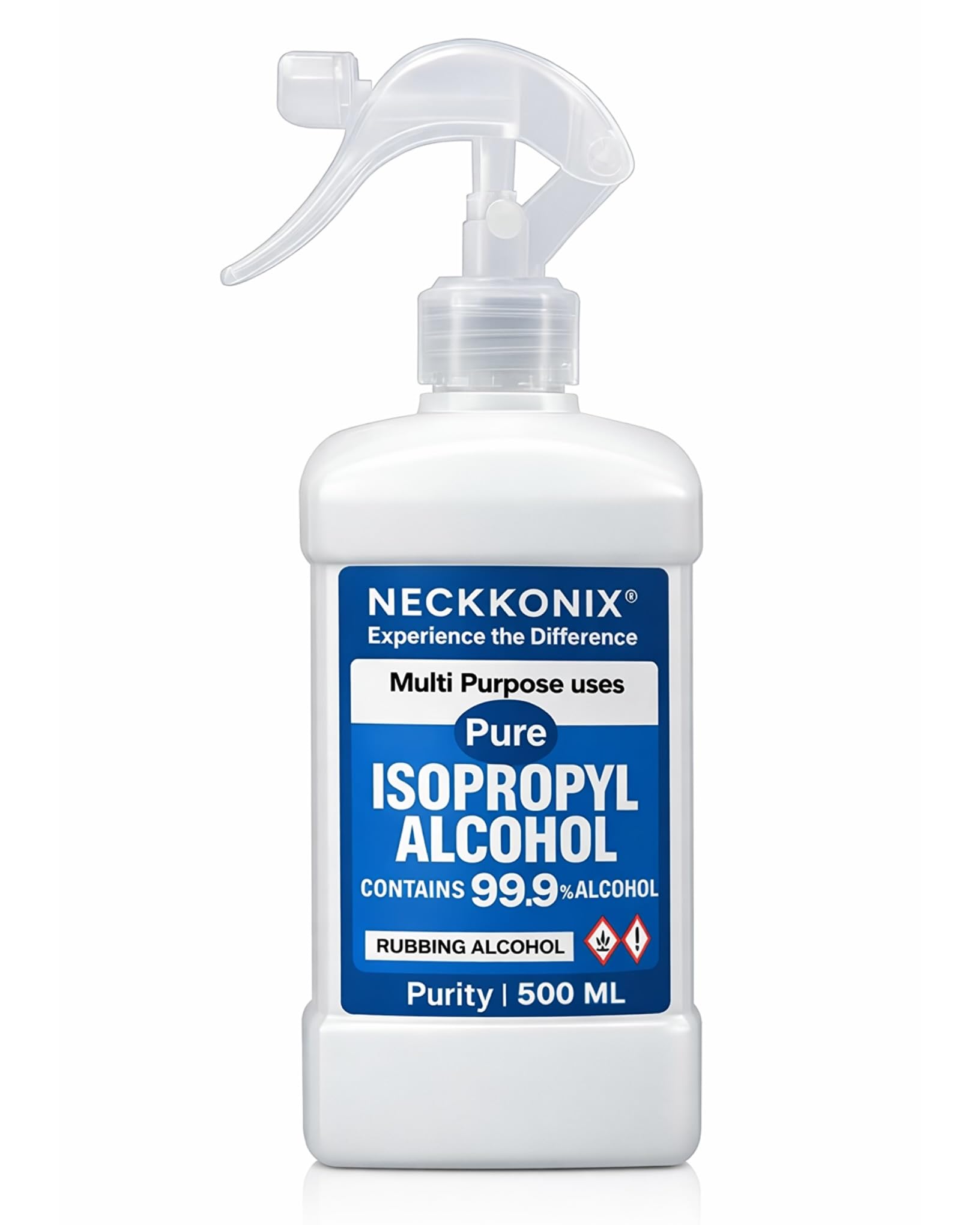 NECKKONIX IPA Isopropyl Alcohol 99.9% Spray Pure [(CH3)2-CH-OH] for Rubbing or Cleaning Electronics & More | Premium Laboratory Grade (500 ml)