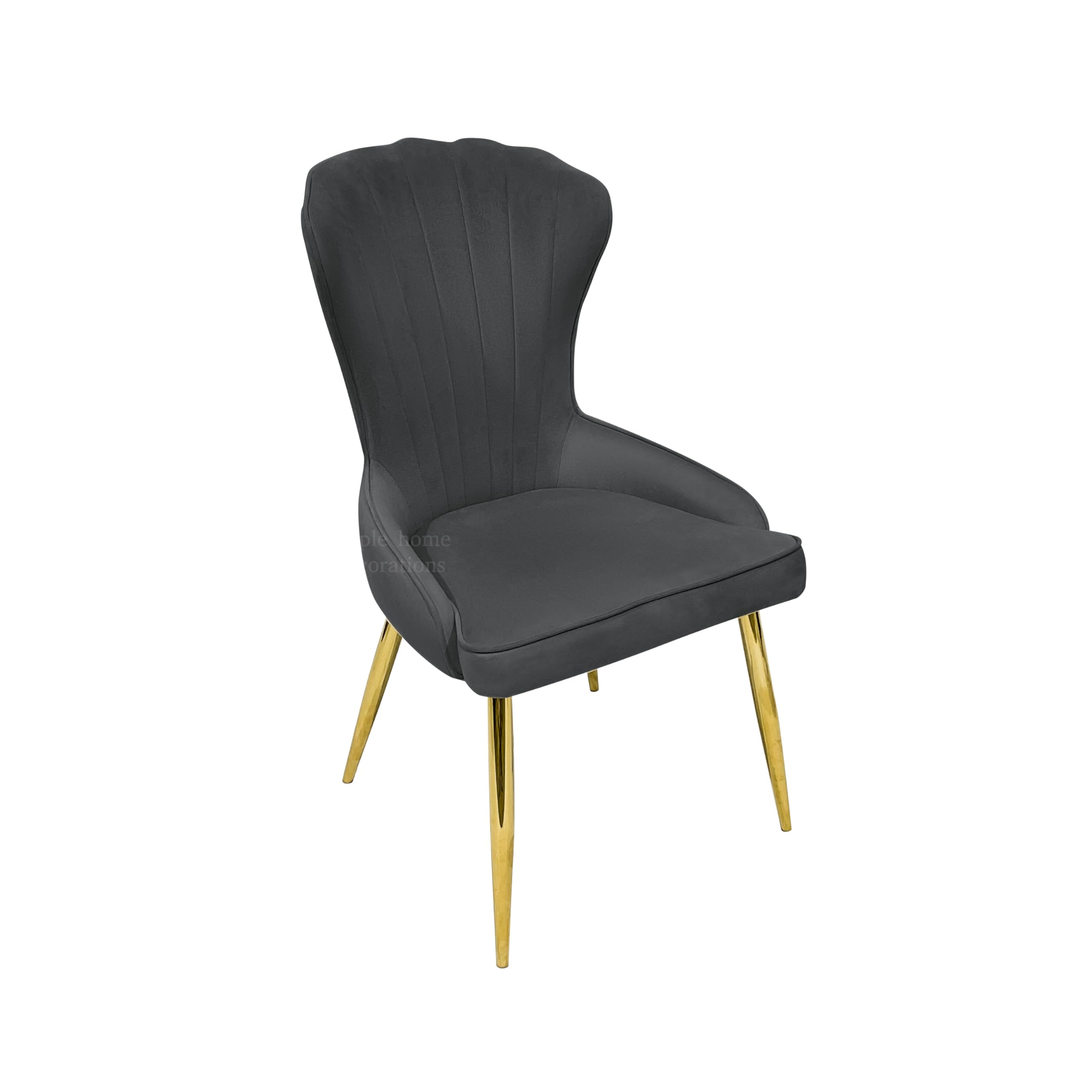 MAPLE HOME DECORATION Modern Velvet Dining Chair High Back Contemporary Versatile Kitchen Living Space Furniture (Grey)