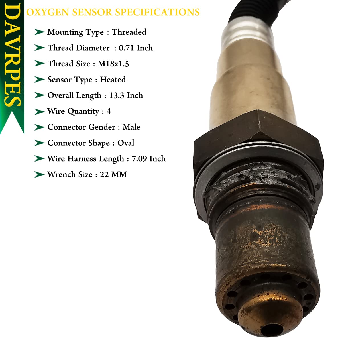 12663317 Oxygen Sensor Upstream O2 Sensor Lambda Sensor for Chevy Cruze Equinox Malibu Spark Volt, GMC Terrain, Buick Encore Replace#234-8051｜12701634｜21580｜108349
