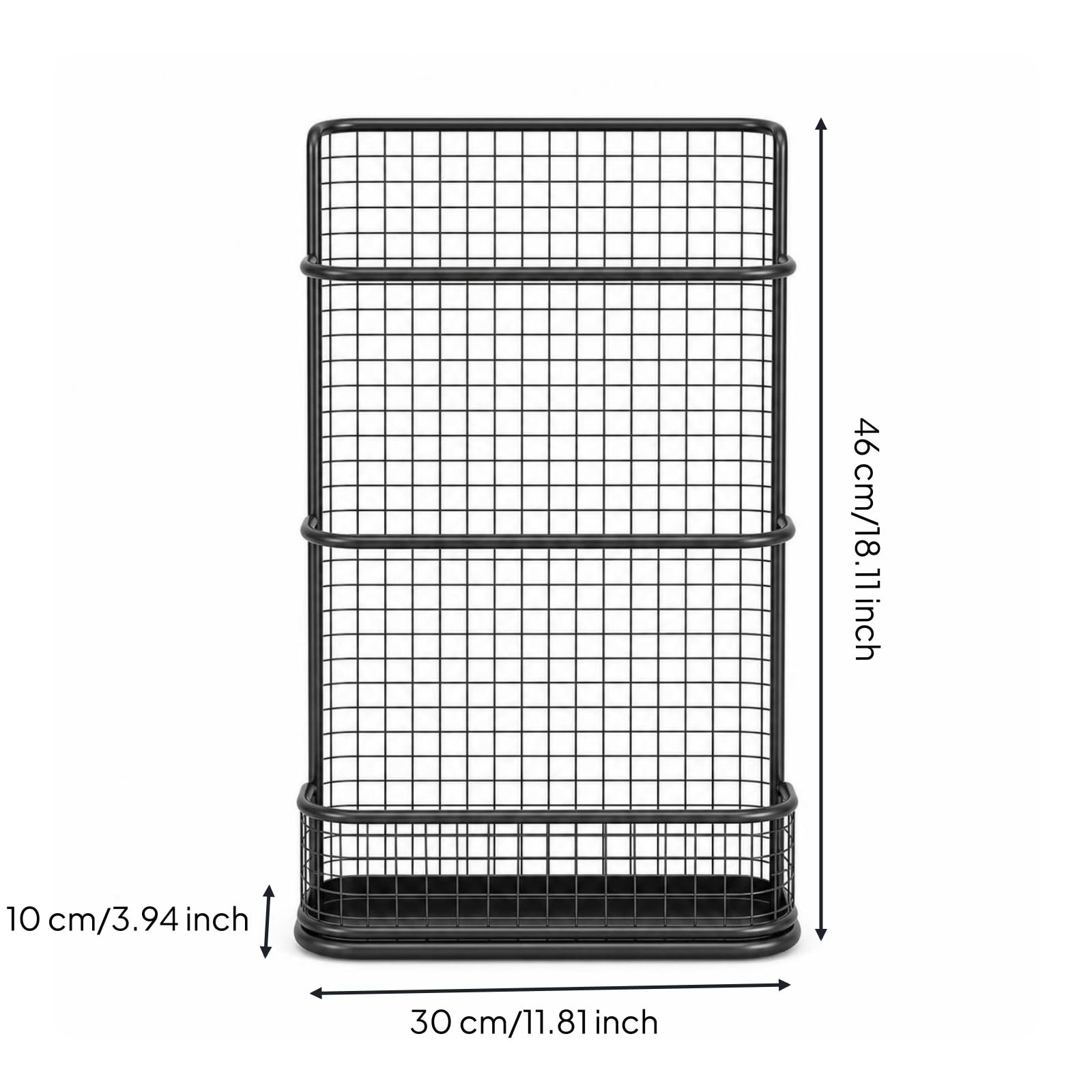 Scaffale Appendibile in Filo Metallico | Salvaspazio, Organizzatore Verticale d, Flessibile, Pannello a Griglia d, per Garage, Nero, Grande