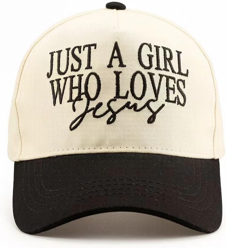 Two Tone Embroidered Lettering Baseball Cap