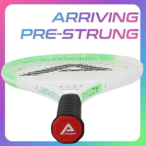 Miniatura 5 de AMA SPORT Adult Tennis Racket - Pre-Strung Light Balance 27 inch Tennis Racquet for Women and Men Grip Size 2-4 14"