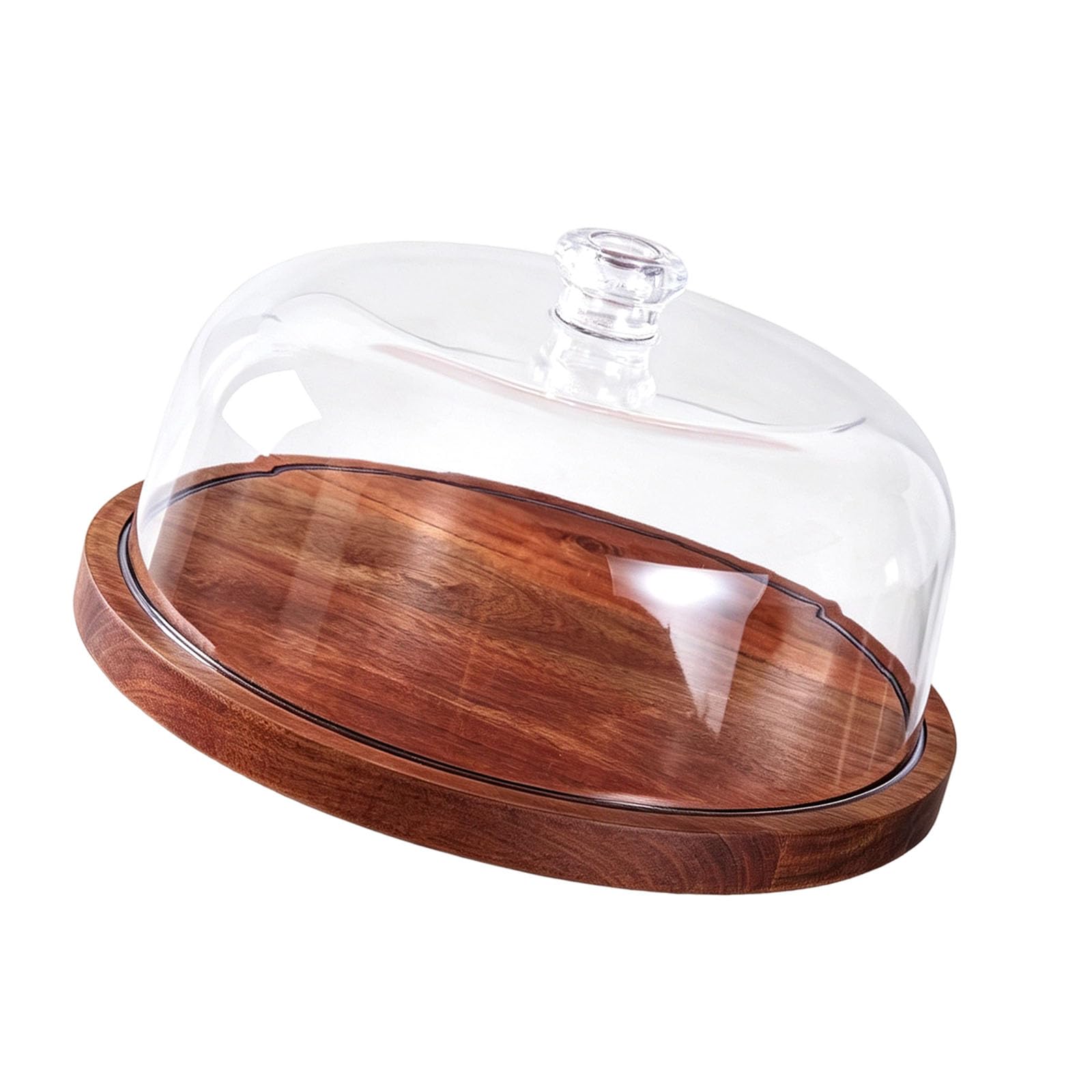 Transparente para Tartas con Forma de cúpula, Bandeja de Madera para Servir, Cubierta Redonda para postres, golosinas de panadería, exhibición de, reunión, Buffet, Cocina, arreglo para de