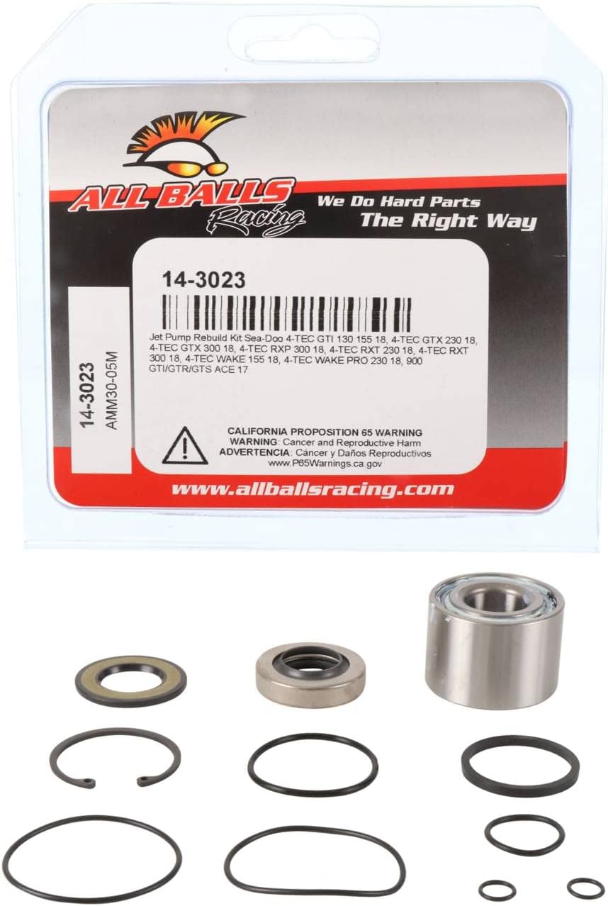 All Balls Jet Pump Rebuild Kit 14-3023 Compatible With/Replacement For Sea-Doo 4-TEC GTI 130 155 2018, 4-TEC GTX 230 2018, 4-TEC GTX 300 2018, 4-TEC RXP 300 2018, 4-TEC RXT 230 2018