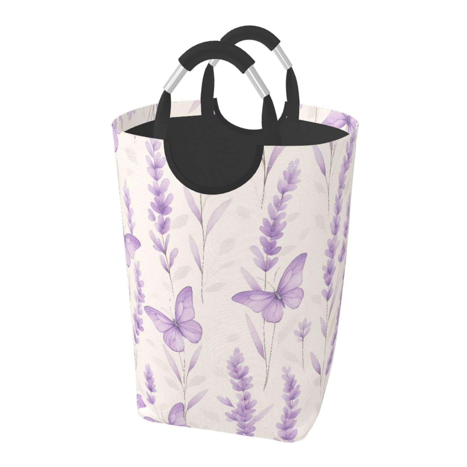 Panier à linge pliable en tissu Oxford imperméable motif papillons