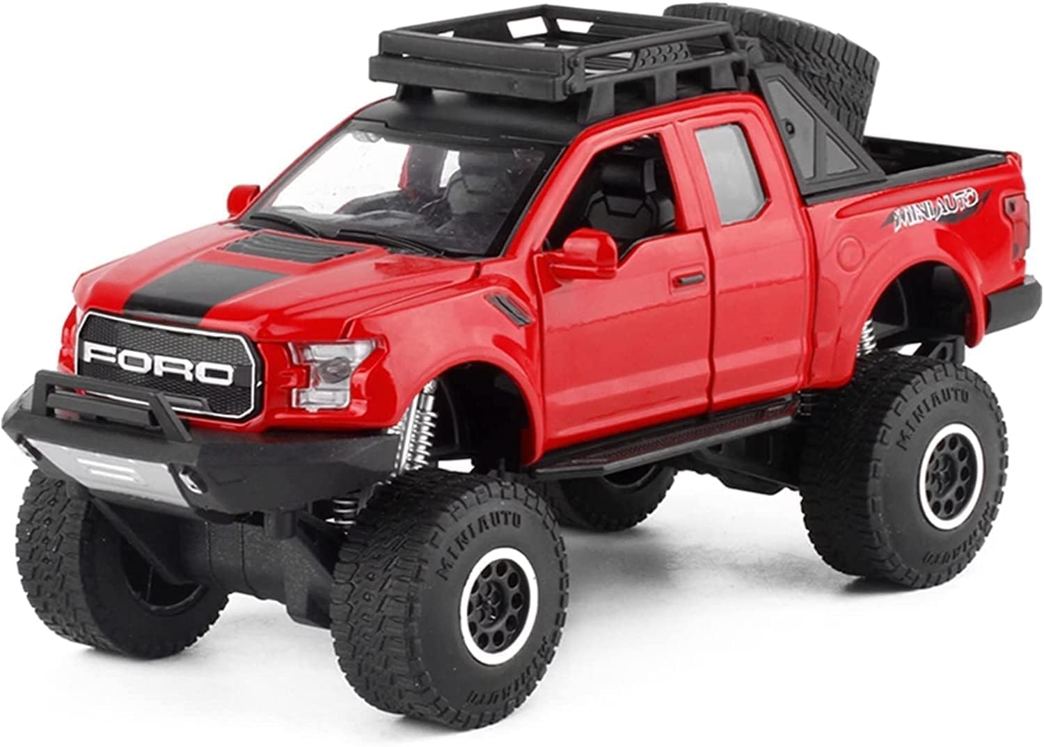 1:32 Scale Exclusive Alloy Metal Pull Back Die-cast Car Model Mini Auto Toy for Kids Metal Model Toy Car with Sound and Light (Ford Raptor F150 - Multicolor-1)