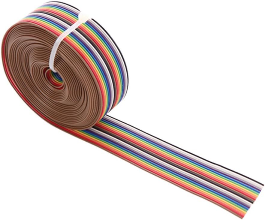 Popular Eowpower 16.5Ft/5M 20Pin Rainbow Color Flat Ribbon Cable IDC Wire Cable