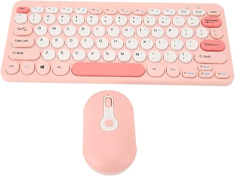 Wireless Keyboard Mouse Set Wireless Keyboard PC Keyboard Wireless Keyboard Quiet Energy Saving Thin Computer Desktop PC Pink