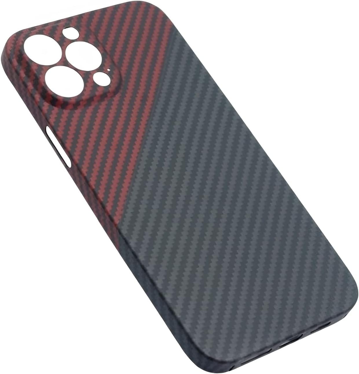 CZKE Ultra Thin Carbon Fiber Case for iPhone 13 Case Real Carbon Fiber Matte Aramid Slim Light Shockproof Case (Color : Double Colors, Size : for iPhone 13 Pro)