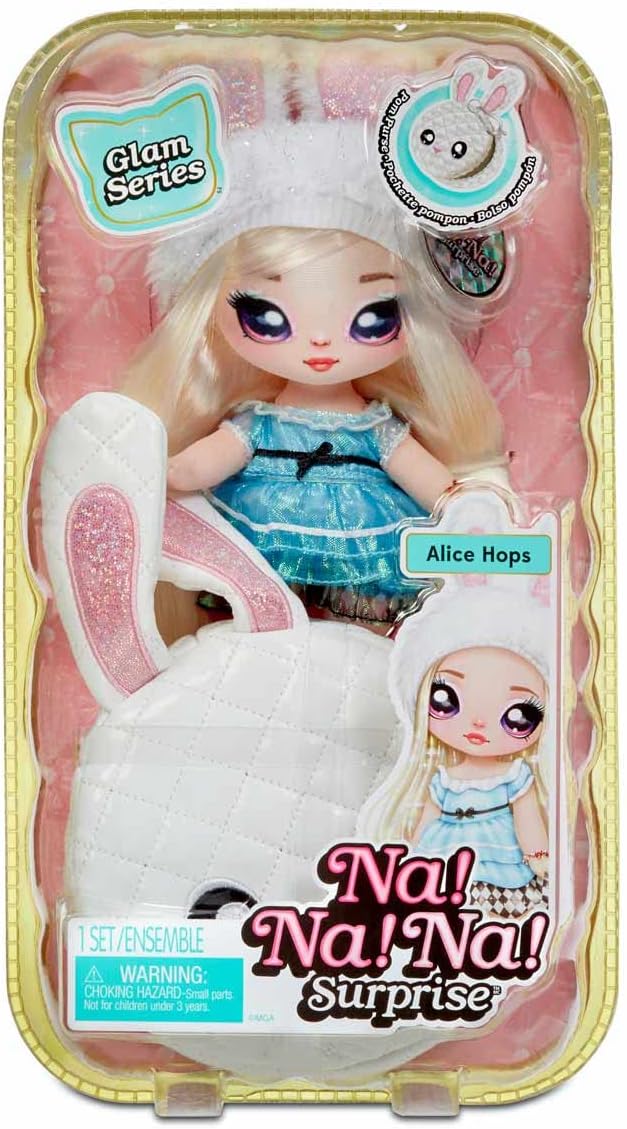 Fashion Doll with Rabbit Purse, Blonde Hair, Blue Trinidad and