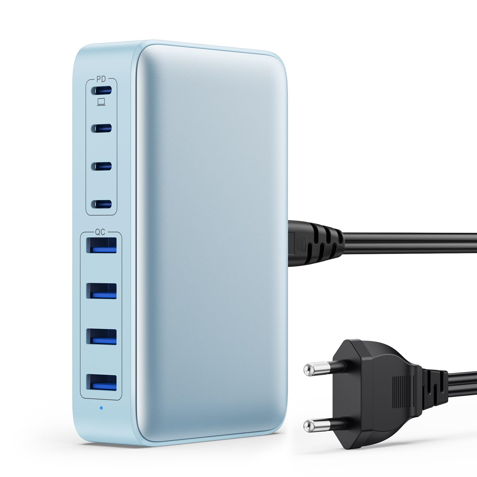 200W Caricatore USB C Multiplo, Stazione di Ricarica a 8 Porte GaN Caricatore Rapido PPS QC3.0+PD 65W Laptop Caricabatterie, Compatibile con MacBook Pro/Air/ThinkPad/iPhone 15/16/Galaxy 23