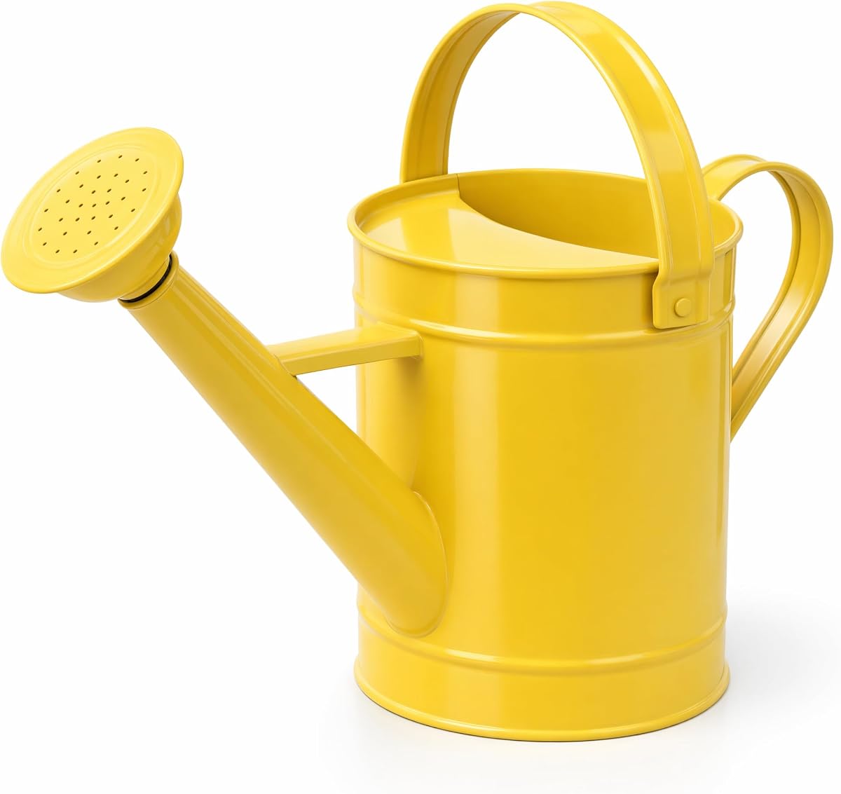 DUSVALLY Metal Watering Can, 55 oz Indoor Plant Watering Can, Yellow | 55 oz Watering Can • Long Spout • Removable Sprinkler • Metal Construction • Indoor & Outdoor Plants
