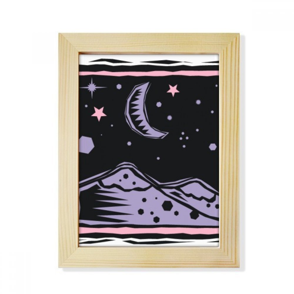 Portafotos de madera de montaña y estrellas para decorar tu mesita de noche