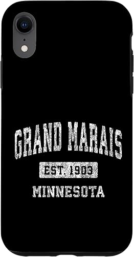 Grand Marais Minnesota MN Vintage Sports Established Design Case for iPhone XR