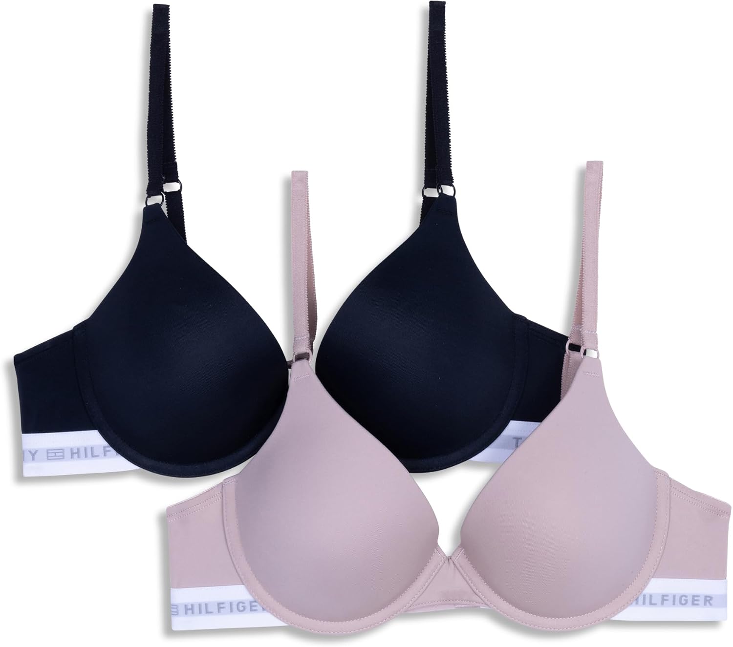 Tommy Hilfiger Womens Microfiber Push-up Bra with Underwire 2-Pack
