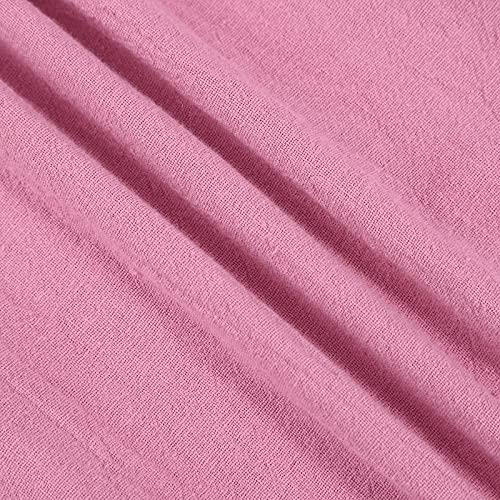 Image of Cotton Linen Capri Pants for Women 2025 Casual Printed Cropped Palazzo Pants Elastic Waist Lounge Baggy Trousers