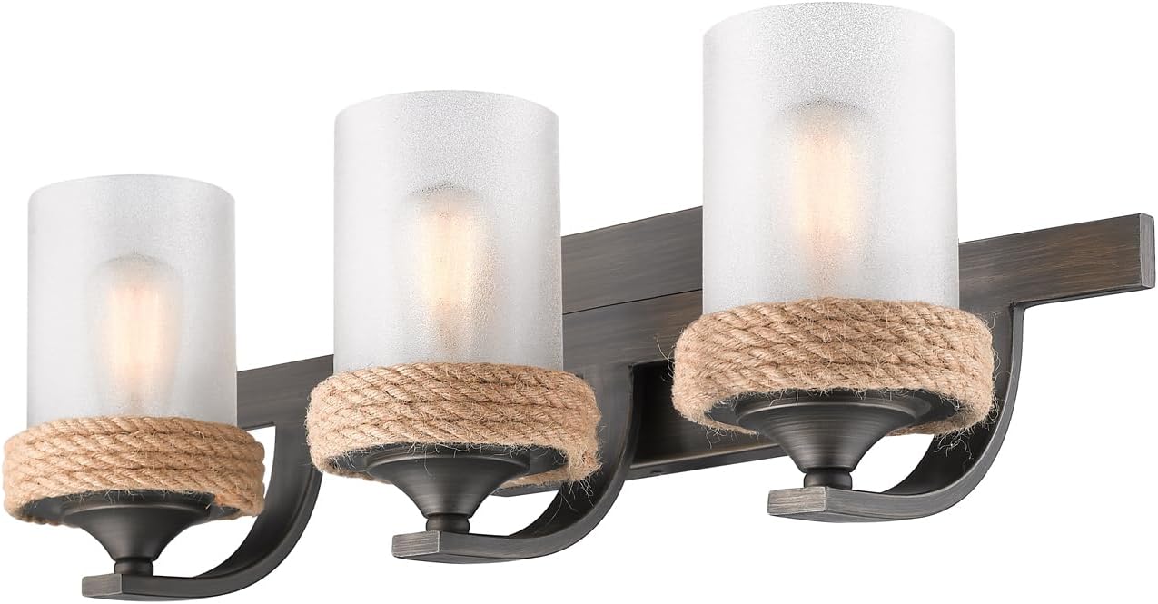 Golden Lighting 1048-BA3 GMT-CS Chatham Bath Fixture, Gunmetal Bronze