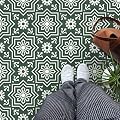 MORCART 20 Pack Peel and Stick Floor Tile, 7.87"x 7.87" Vinyl Flooring, Removable DIY Flooring for Bathroom, Kitchen, Fireplace, Stairs, Bedrooms, Wall, Pantry Room Waterproof Dark Green