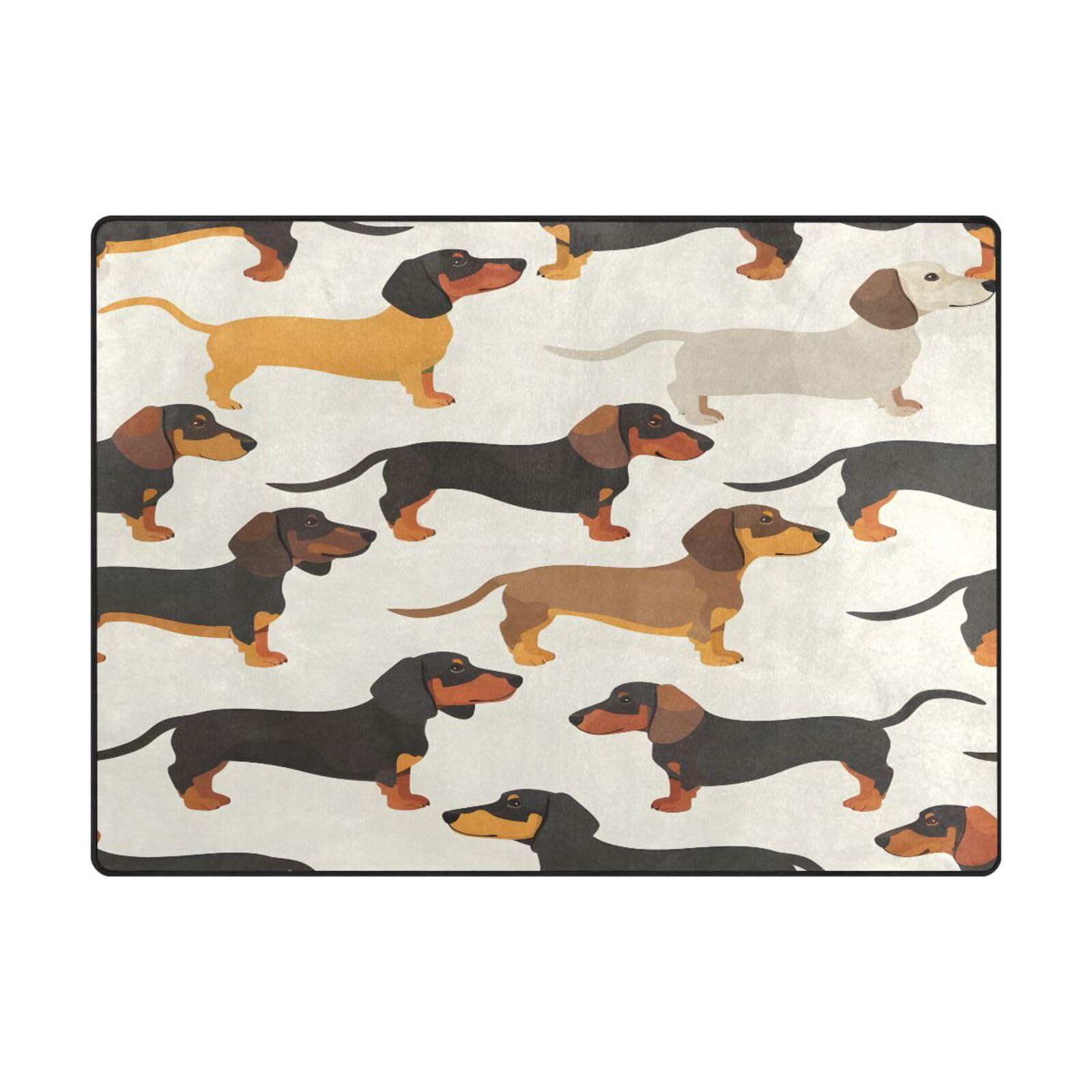 Grand tapis de sol chien teckel 203x147 cm Mnsruu pour salon et chambre