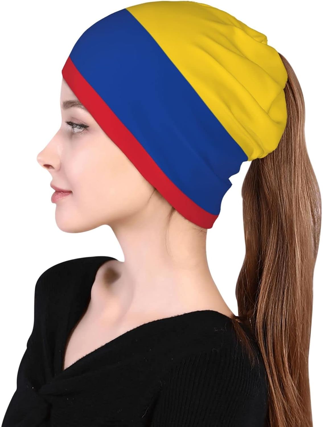 Miniatura 6 de Gorro multifunción con bandera de Colombia para hombres y mujeres, gorro de calavera suave y elástico colombiano, bufanda de moda para trotar y