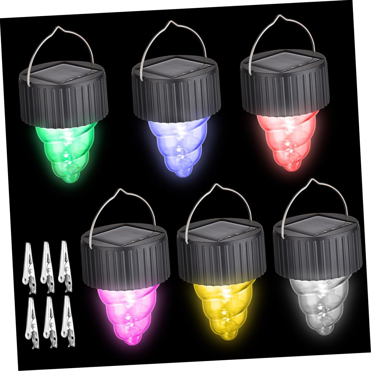 Colorful Solar Pendant Lights Led Outdoor Lanterns for Garden Patio and Balcony Decor Solar Charging Lightweight Design Safe and Convenient Use