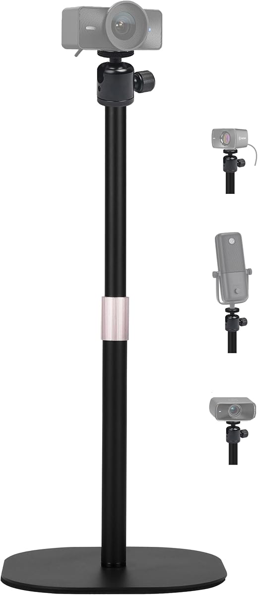 Heavy-Duty Facecam Webcam Stand, Tabletop Webcam Tripod Holder Compatible with Elgato Facecam 4K,Facecam pro,Facecam MK.2 Webcams and Wave 3/Wave DX Microphones
