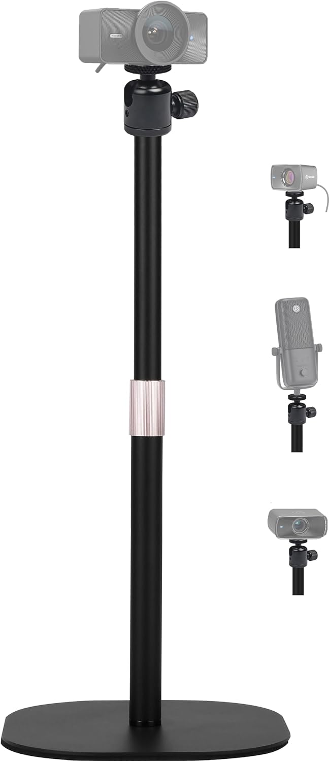 Heavy-Duty Facecam Webcam Stand, Tabletop Webcam Tripod Holder Compatible with Elgato Facecam 4K,Facecam pro,Facecam MK.2 Webcams and Wave 3/Wave DX Microphones
