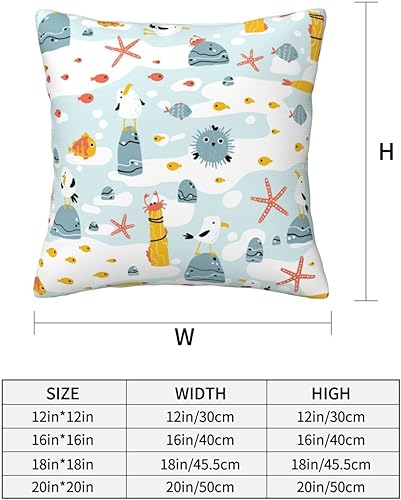 Miniatura 2 de Throw Pillow Covers 20x20 Inch Sea animal with Funny Gulls Decorative Pillow Covers Cushion Covers cojines decorativos para sala Pillow Cases Cute