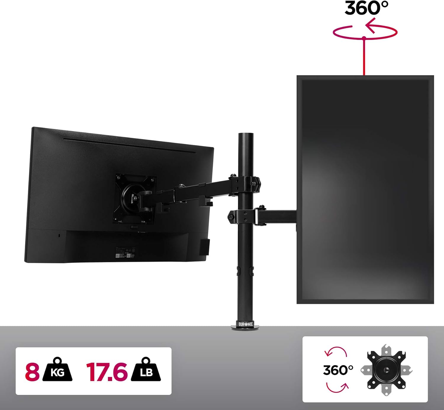 Flаѕh Dеаlѕ - 80% оƒƒ Duronic Single Monitor Arm Stand DM151X3 | PC Desk Mount | BLACK | Steel | Height Adjustable | For One 13-27 LED LCD Screen | VESA 75/100 | 8kg/17.6lb Capacity | Tilt -90°/+35°,Swivel 180°,Rotate 360° Gеt Sресіаl Prісе Duronic Single Monitor Arm Stand DM151X3 | PC Desk Mount | BLACK | Steel | Height Adjustable | For One 13-27 LED LCD Screen | VESA 75/100 | 8kg/17.6lb Capacity | Tilt -90°/+35°,Swivel 180°,Rotate 360°