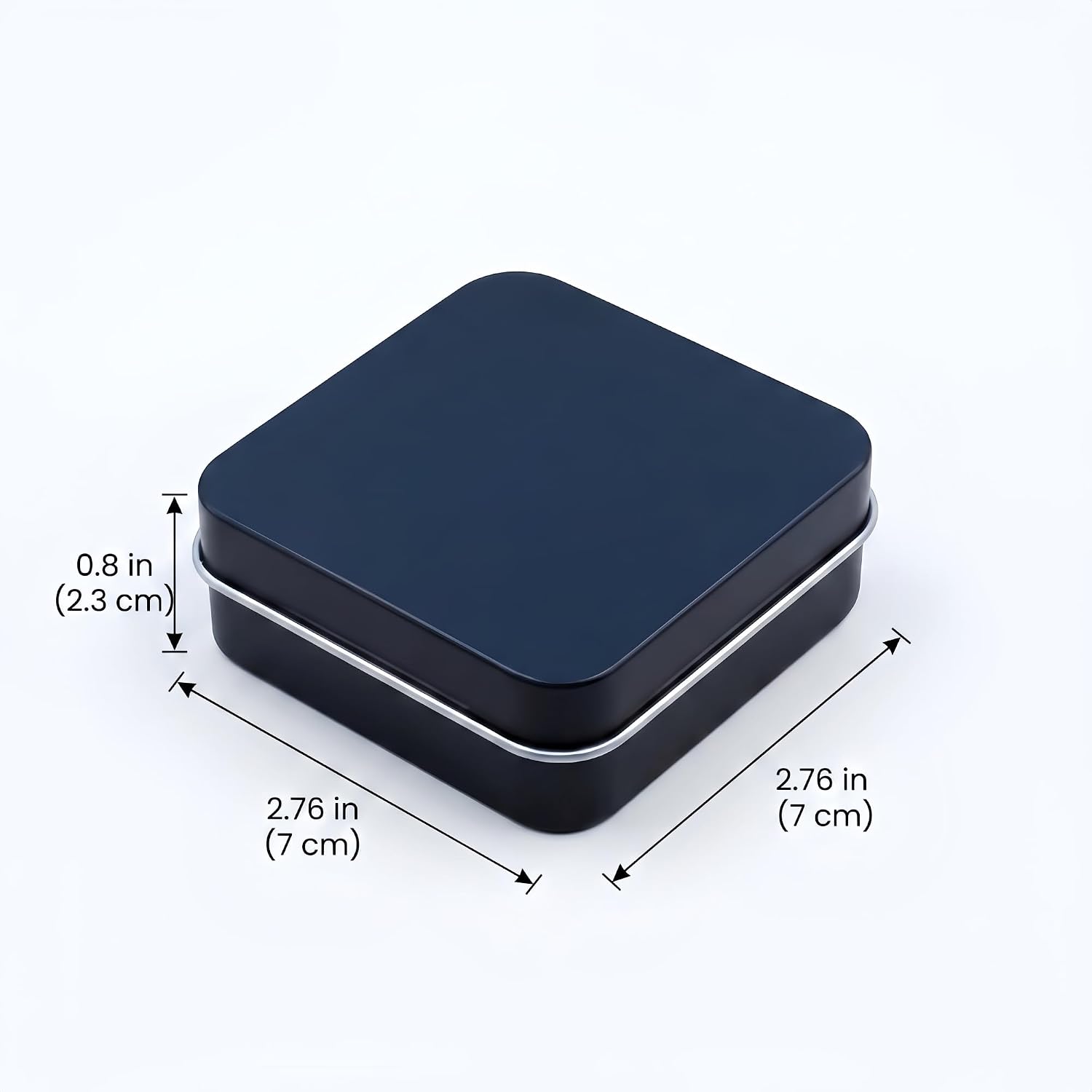 LJY 12 Black Square Metal Tins, 70 x 70 x 23 mm for Craft Parts image 3