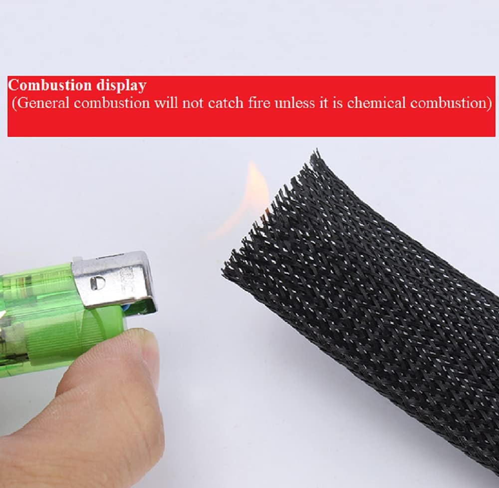 Bettomshin 1Pcs 32.8Ft PET Braided Cable Sleeve, Width 4mm Expandable Braided Sleeve for Sleeving Protect Electric Wire Electric Cable Black and Red : Everything Else