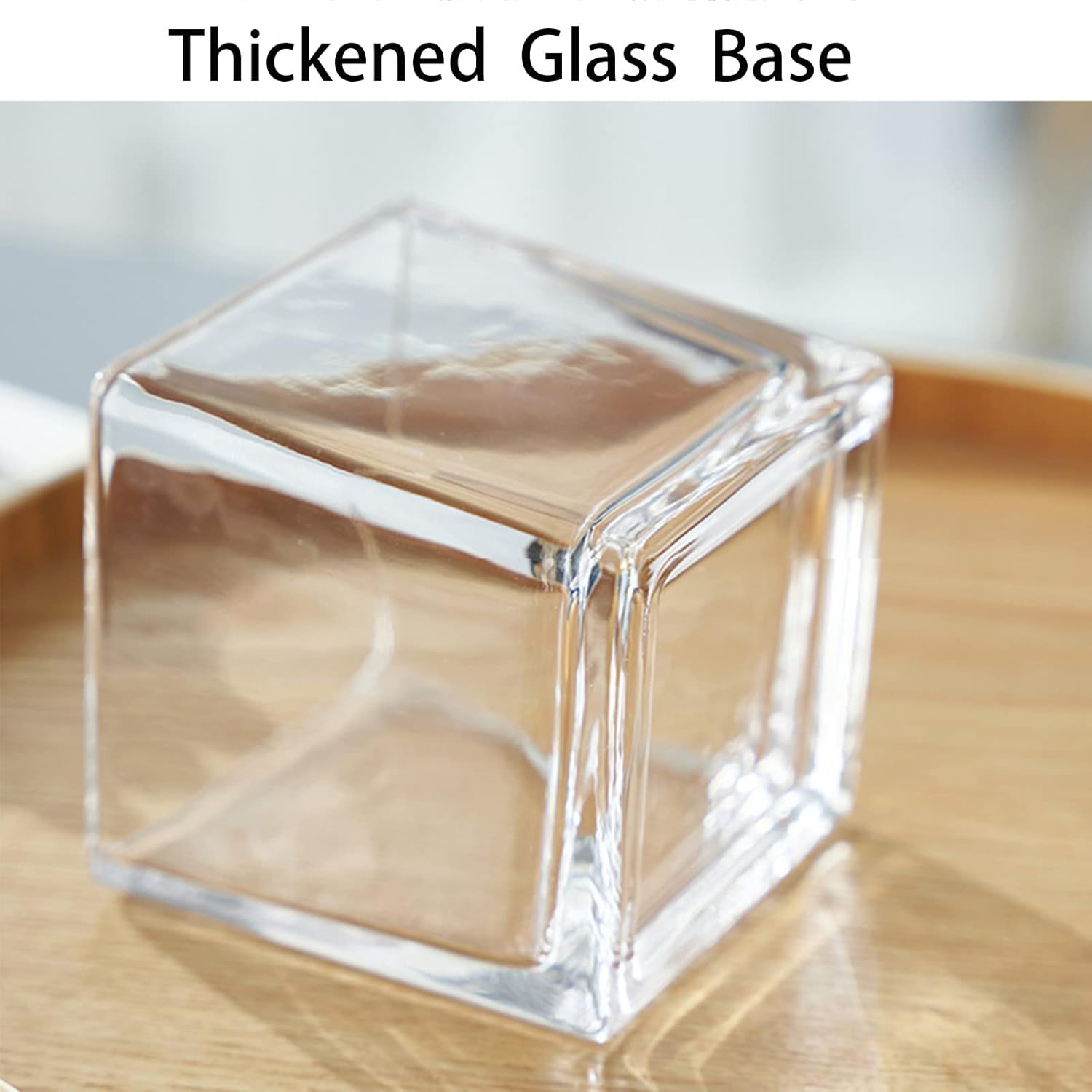 Square Glass Vases 5x5 Inch Clear Cube Flower Vase 4PCS for Wedding Centerpiece Candle Holder Home Decor Square Shape Flower Vase,Centerpieces