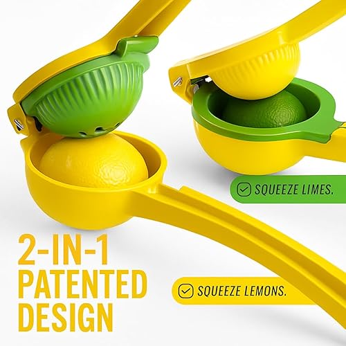 Miniatura 6 de OCHI Exprimidor de limón y lima resistente  Exprimidor manual de cítricos, sin pulpa ni semillas, herramienta de mano de metal premium, apto para