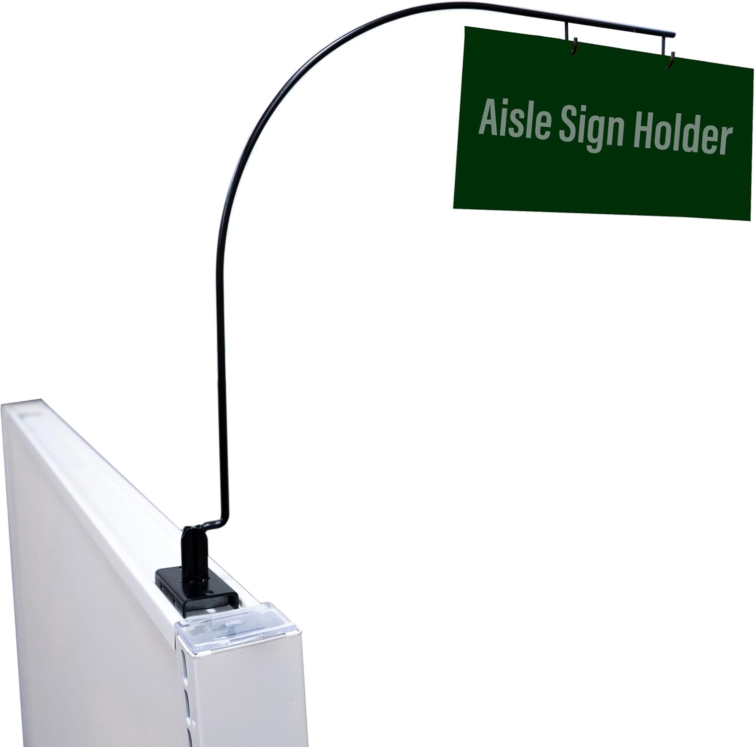 Curved Gondola Shelf Single Side Magnetic Store Aisle Sign Holder, Department Walkway Section Marker & Labeler for Store Shelving, 20 Pack
