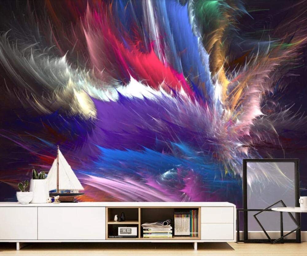 Papier peint personnalisé haut de gamme motif plume colorée 3D