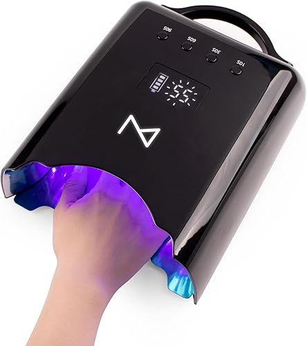 Miniatura 2 de M - Lámpara de curado de uñas inalámbrica y recargable NEO de 78 W con temporizador de visualización de tiempo LCD, sensor automático e interior