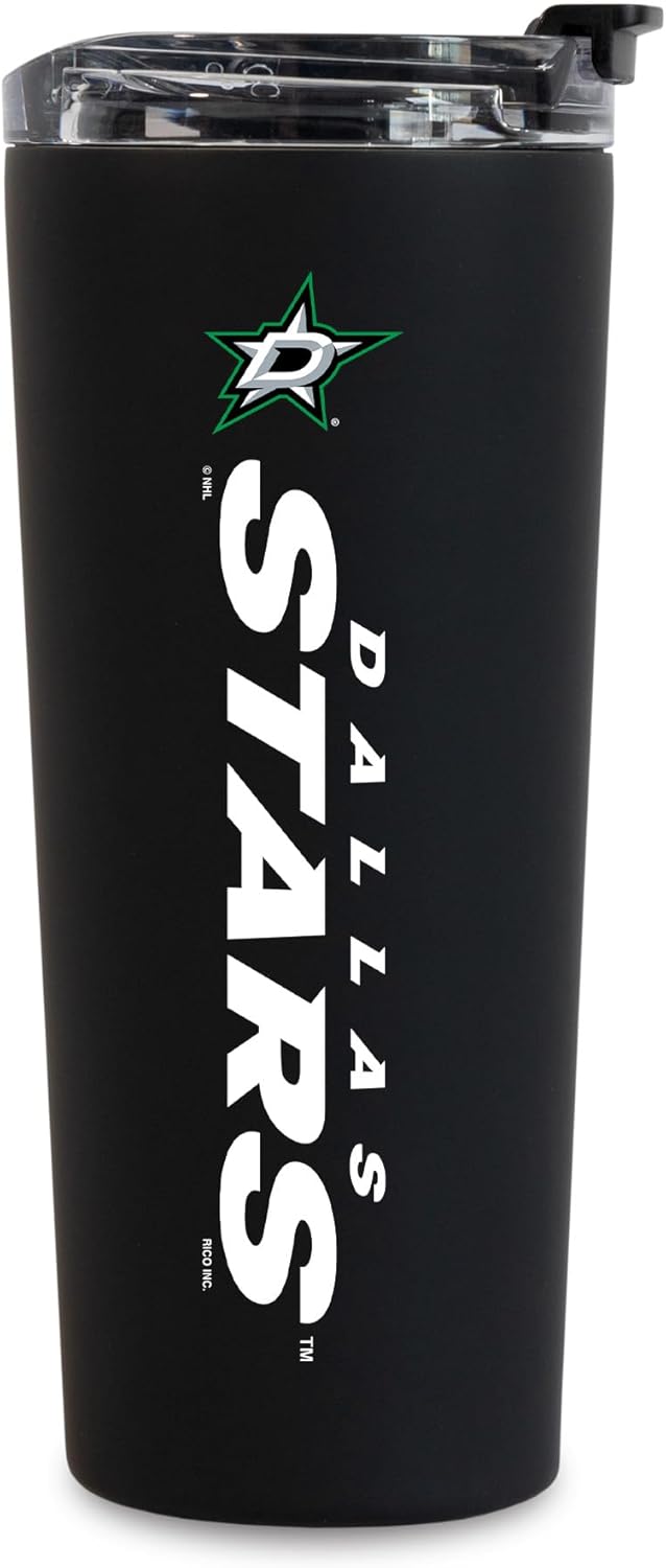 Rico Industries NHL Hockey 24oz Stainless Steel Tumbler with Lid and Dual Functioning Lid