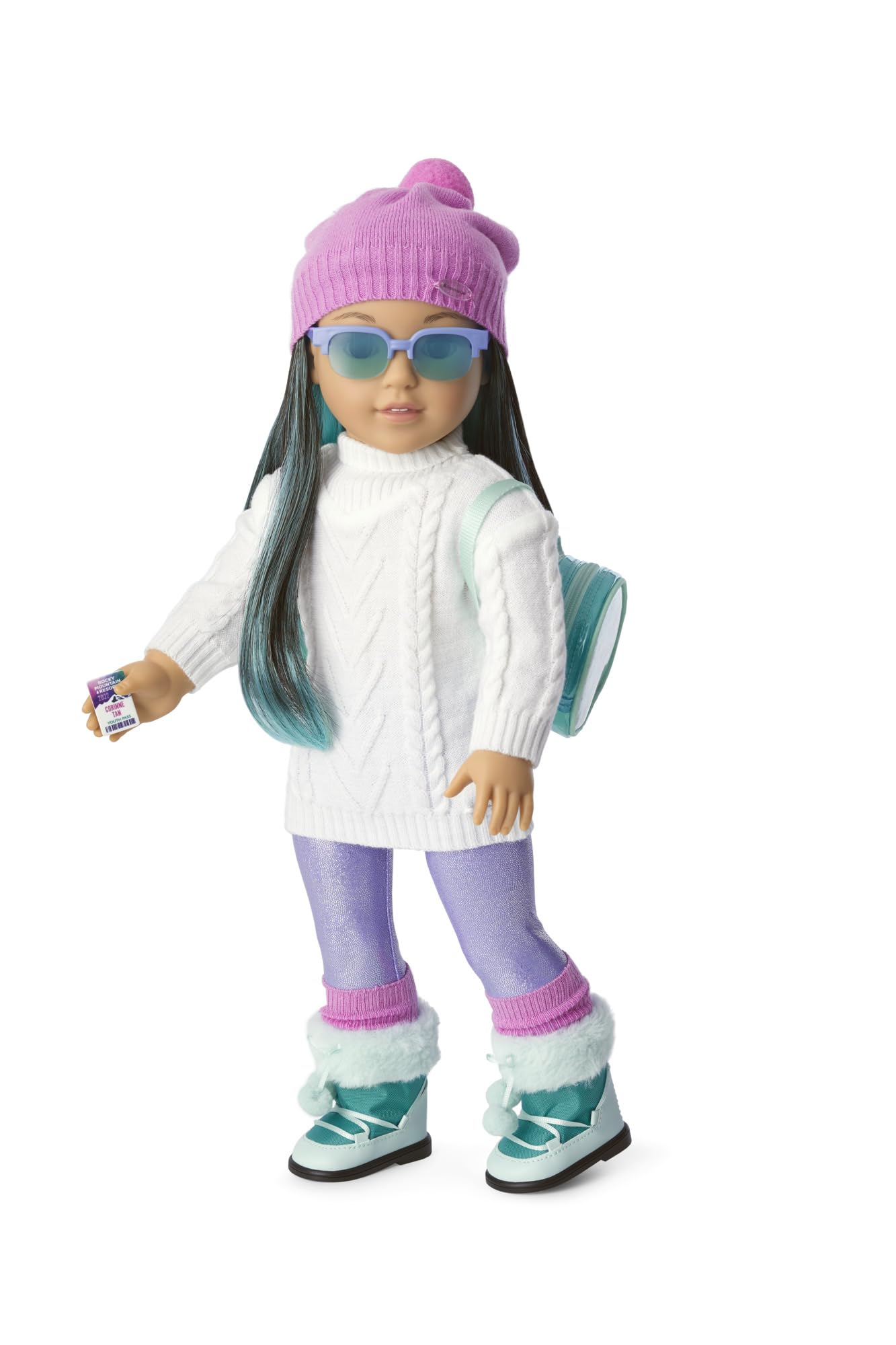 American Girl Corinne's Ski-Zubehör Set – Mit Mütze, Sonnenbrille, Beinstulpen & Rucksack