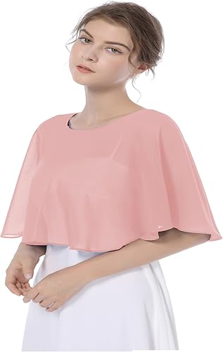 Miniatura 5 de Baoqiya Capelet nupcial de la boda de la gasa del cordón del encogimiento de chales y envolturas para el vestido de noche