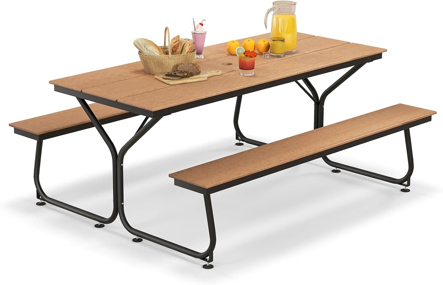 Giantex 6 FT Outdoor Picnic Table Bench Set for 68 People, Patio